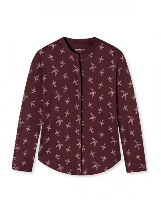 Foto van product SCHIESSER Shirt 'Mix & Relax' lichtbeige / bordeaux