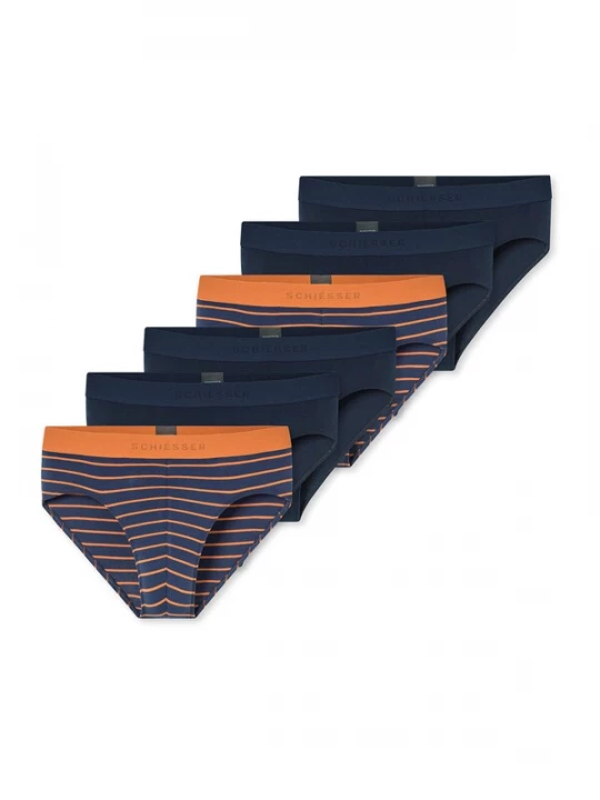 Foto van product SCHIESSER Slip ' 95 / 5 ' donkerblauw / oranje