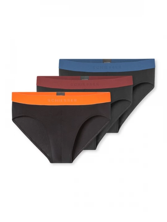 Foto van product SCHIESSER Slip '955' opaal / antraciet / oranje / donkerrood
