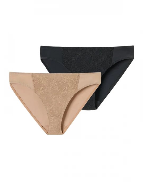 Foto van product SCHIESSER Slip ' Air blickdichte Spitze ' beige / zwart