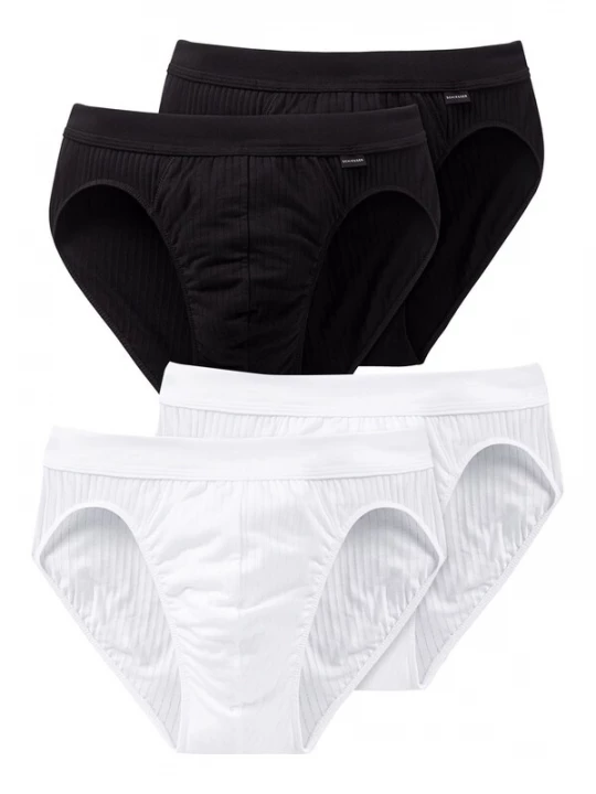 Foto van product SCHIESSER Slip 'Authentic' zwart / wit