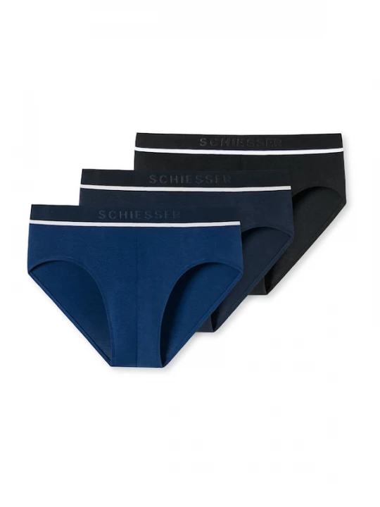 Foto van product SCHIESSER Slip donkerblauw / zwart / wit