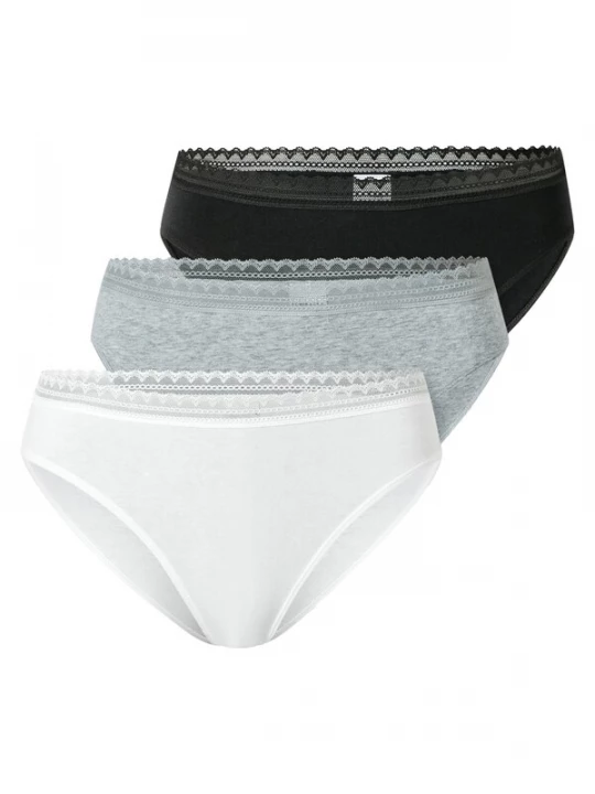 Foto van product SCHIESSER Slip grijs gemêleerd / zwart / wit
