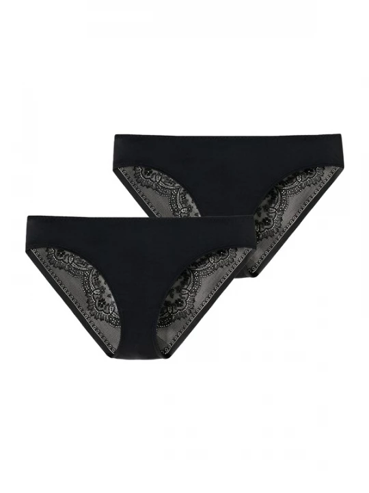 Foto van product SCHIESSER Slip 'Invisible Lace' zwart