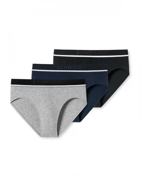 Foto van product SCHIESSER Slip kobaltblauw / grijs / zwart / wit