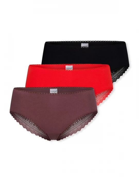 Foto van product SCHIESSER Slip ' Modern Multi ' bordeaux / knalrood / zwart