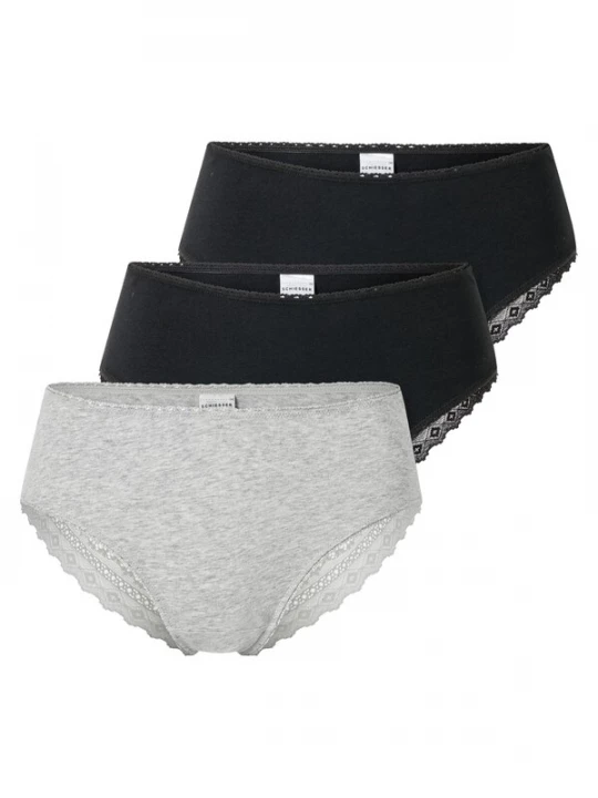 Foto van product SCHIESSER Slip 'Modern Multipacks' grijs gemêleerd / zwart