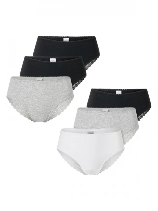 Foto van product SCHIESSER Slip ' Modern Multipacks ' grijs gemêleerd / zwart / wit
