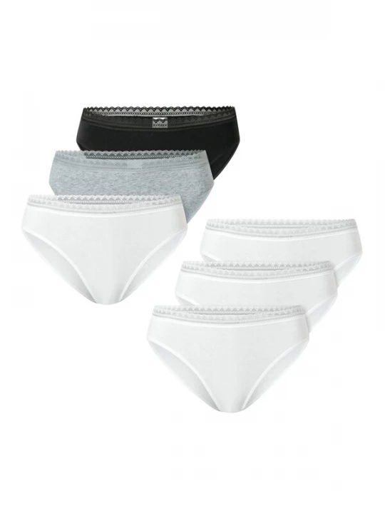 Foto van product SCHIESSER Slip ' Modern Multipacks ' grijs gemêleerd / zwart / wit