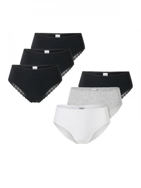 Foto van product SCHIESSER Slip ' Modern Multipacks ' grijs gemêleerd / zwart / wit