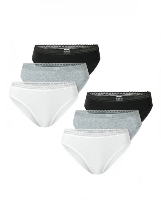 Foto van product SCHIESSER Slip ' Modern Multipacks ' grijs gemêleerd / zwart / wit