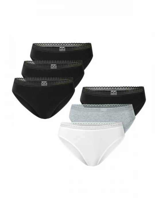 Foto van product SCHIESSER Slip ' Modern Multipacks ' grijs gemêleerd / zwart / wit