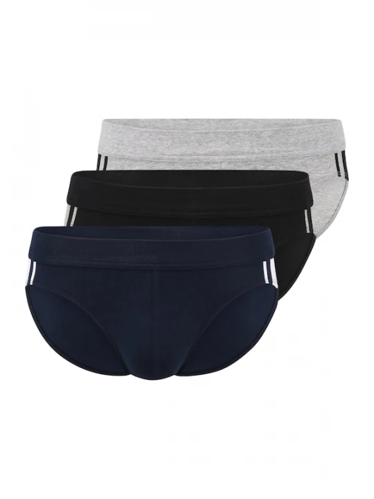 Foto van product SCHIESSER Slip 'Rio' marine / grijs gemêleerd / zwart