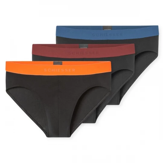 Foto van product SCHIESSER Slip saffier / neonoranje / wijnrood / zwart