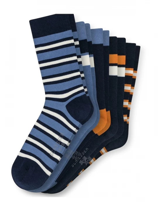 Foto van product SCHIESSER Sokken 'Jump' marine / lichtblauw / oranje / wit