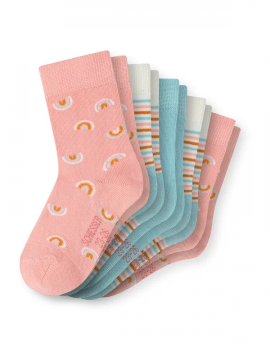 Foto van product SCHIESSER Sokken 'Rainbow' neonblauw / oranje / rosa / wit