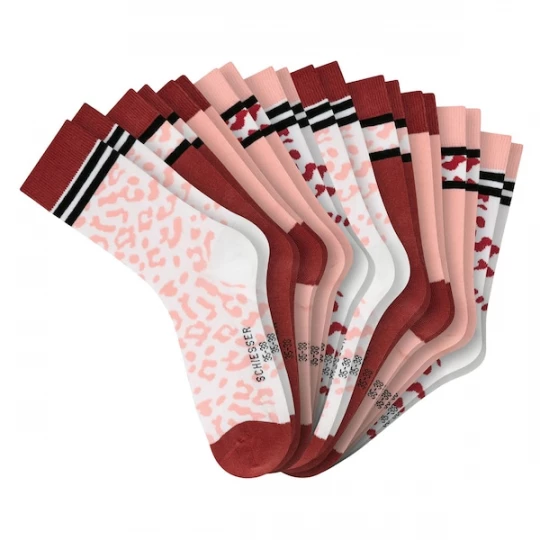 Foto van product SCHIESSER Sokken zalm roze / rood / zwart / wit