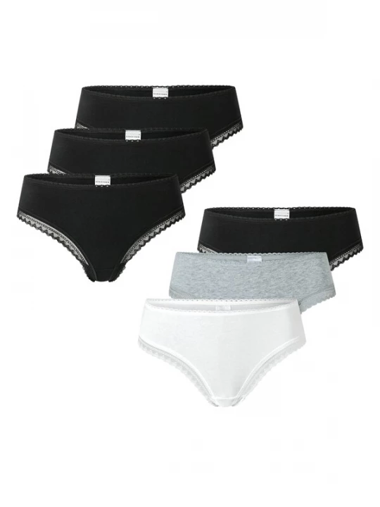 Foto van product SCHIESSER String ' Cheeky String ' grijs gemêleerd / zwart / wit
