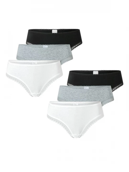 Foto van product SCHIESSER String ' Cheeky String ' grijs gemêleerd / zwart / wit