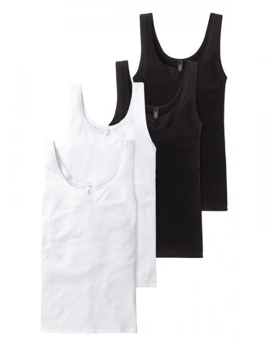 Foto van product SCHIESSER Top ' Cotton Essentials ' zwart