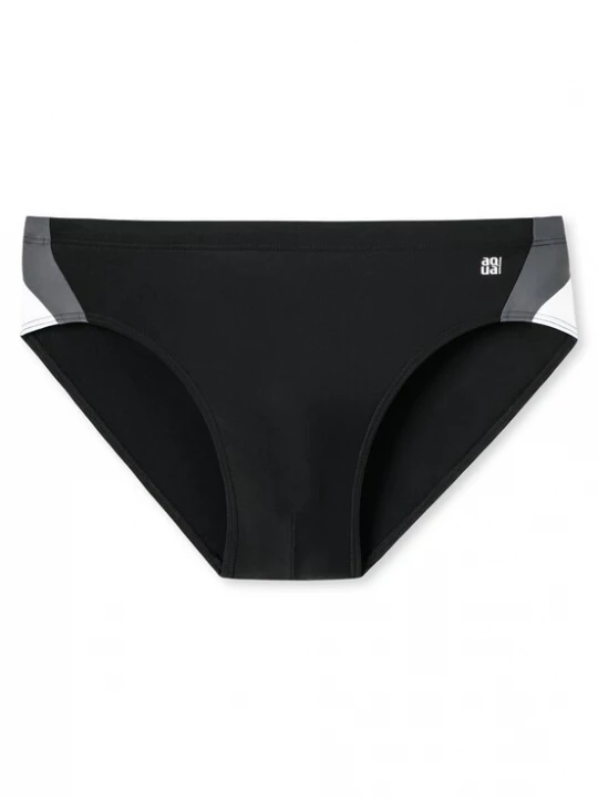 Foto van product SCHIESSER Zwembroek 'Aqua Natuical Active' grijs / zwart / wit
