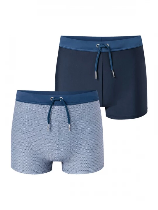 Foto van product SCHIESSER Zwembroek ' Ocean Swim ' blauw / nachtblauw / wit