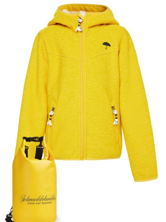 Foto van product Schmuddelwedda Fleece jas geel gemêleerd / zwart