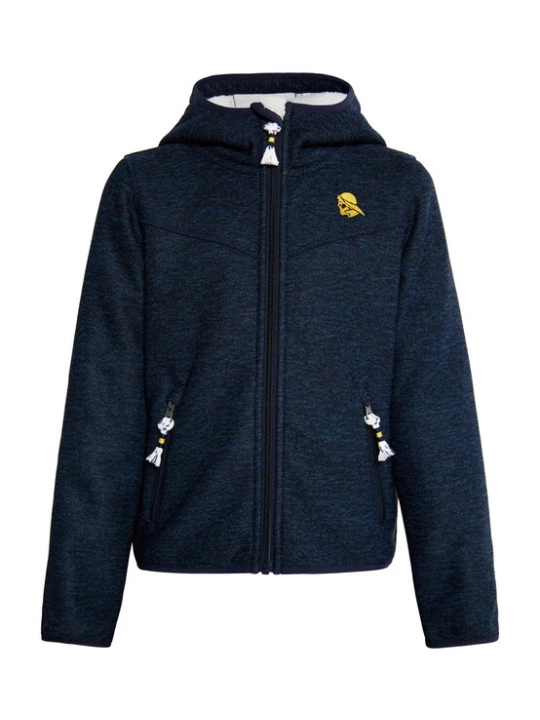 Foto van product Schmuddelwedda Fleece jas 'Keyti' marine / geel