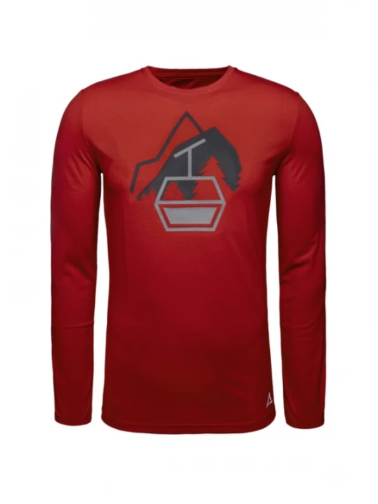 Foto van product Schöffel Functioneel shirt 'Glogghus' grijs / robijnrood / zwart