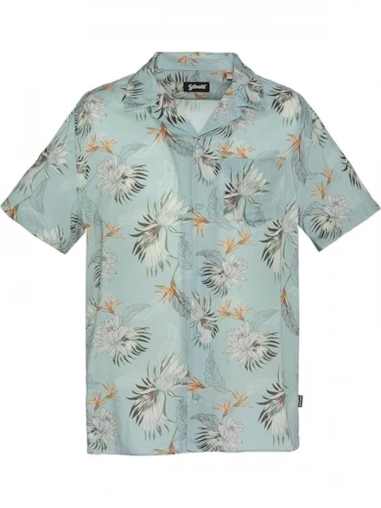 Foto van product Schott NYC Overhemd 'Shrivera' duifblauw / donkergrijs / oranje / wit