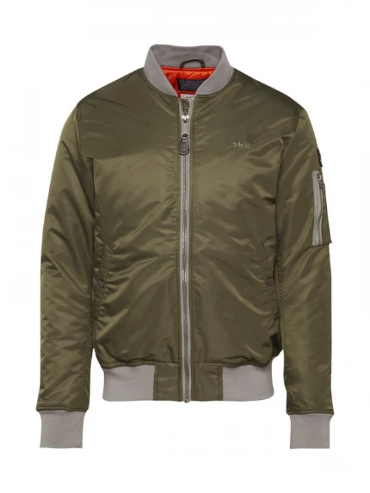 Foto van product Schott NYC Tussenjas 'Airforce' grijs / olijfgroen / zwart