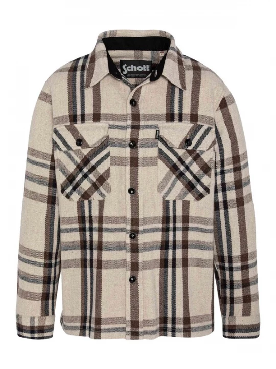 Foto van product Schott NYC Tussenjas 'Carl4' beige / bruin / donkergrijs