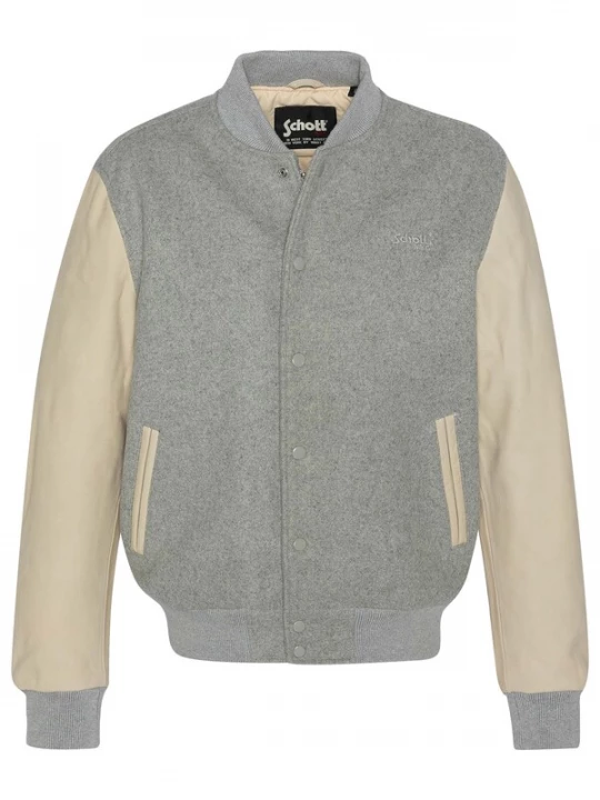 Foto van product Schott NYC Tussenjas 'Lcusa' beige / grijs gemêleerd