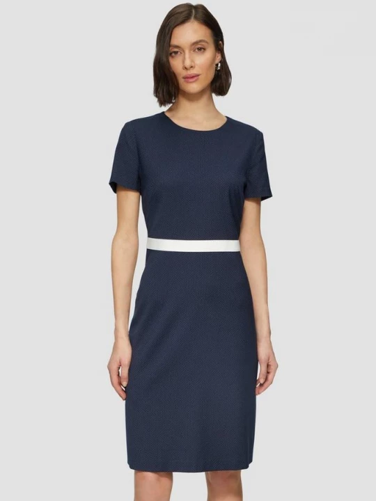 Foto van product Schuifjurk met fijne stippen en contrasterende details s.Oliver blauw