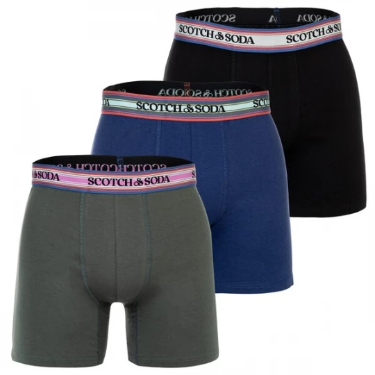 Foto van product SCOTCH & SODA Boxershorts blauw / donkergroen / lichtrood / zwart