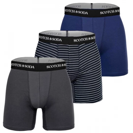 Foto van product SCOTCH & SODA Boxershorts donkerblauw / donkergrijs / zwart / wit