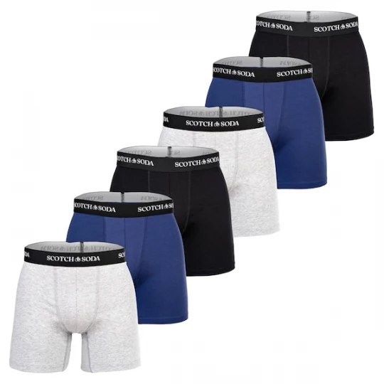 Foto van product SCOTCH & SODA Boxershorts donkerblauw / lichtgrijs / zwart / wit