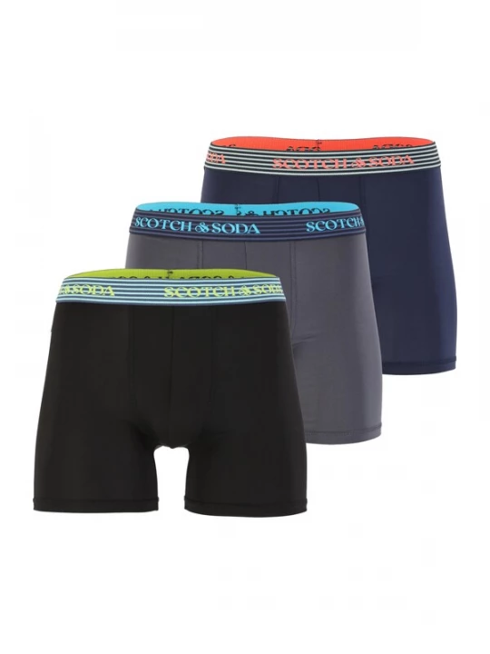 Foto van product SCOTCH & SODA Boxershorts navy / azuur / donkergrijs / zwart