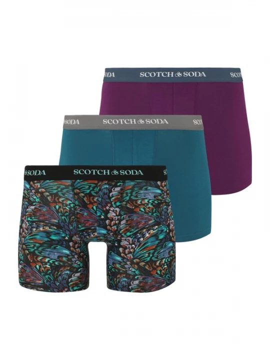 Foto van product SCOTCH & SODA Boxershorts turquoise / cognac / petrol / bessen