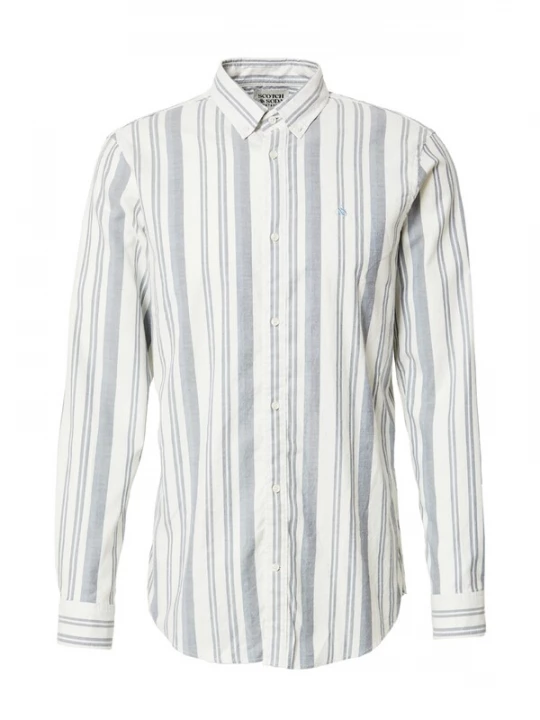 Foto van product SCOTCH & SODA Overhemd 'Essential' ivoor / lichtblauw / grijs
