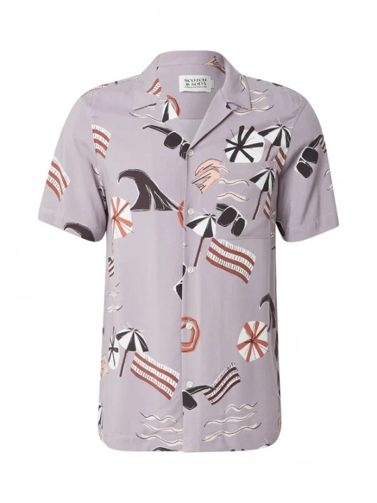 Foto van product SCOTCH & SODA Overhemd lichtlila / zwart / offwhite
