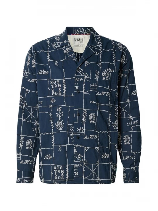 Foto van product SCOTCH & SODA Overhemd marine / wit