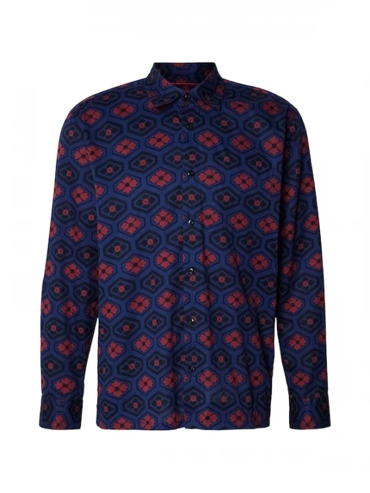 Foto van product SCOTCH & SODA Overhemd navy / bourgogne / zwart