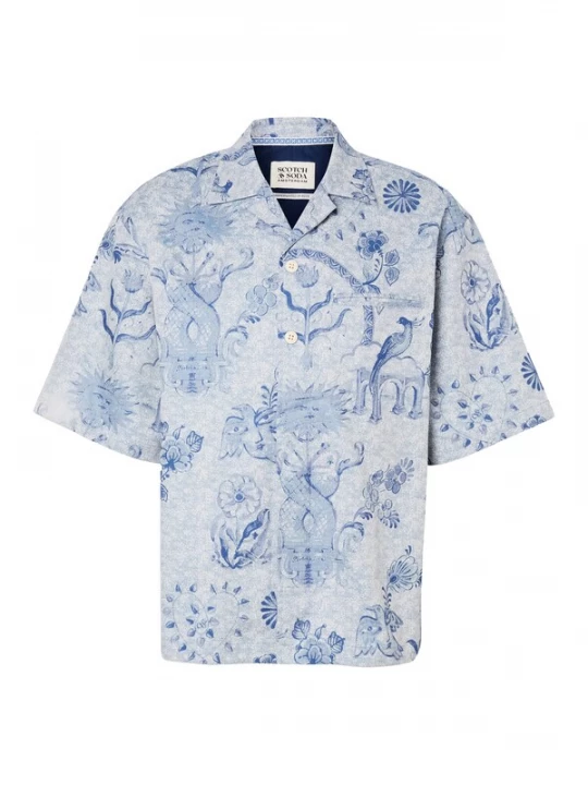 Foto van product SCOTCH & SODA Overhemd saffier / hemelsblauw / wit