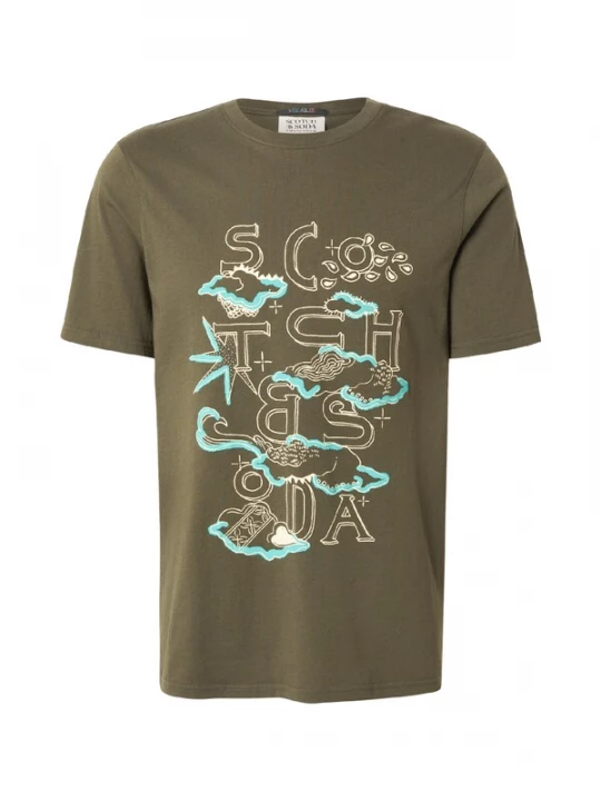 Foto van product SCOTCH & SODA Shirt beige / azuur / groen