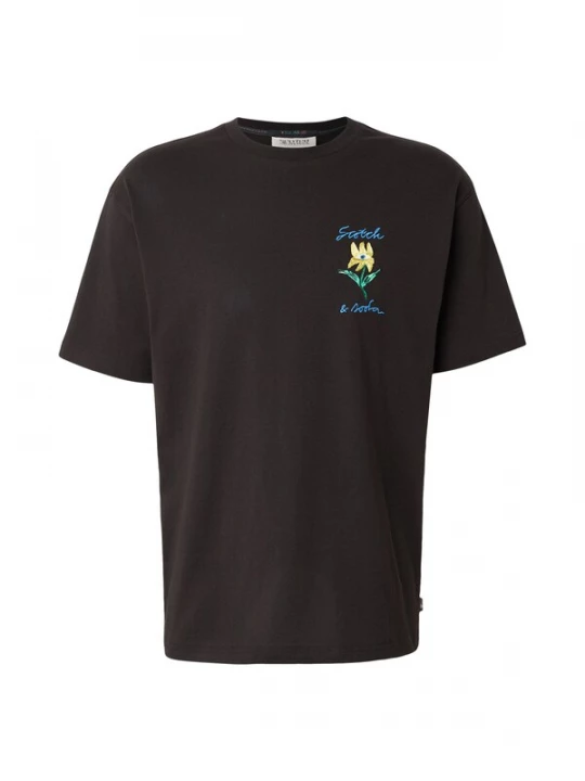 Foto van product SCOTCH & SODA Shirt lichtblauw / geel / zwart / wit