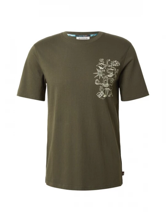 Foto van product SCOTCH & SODA Shirt lichtgeel / olijfgroen