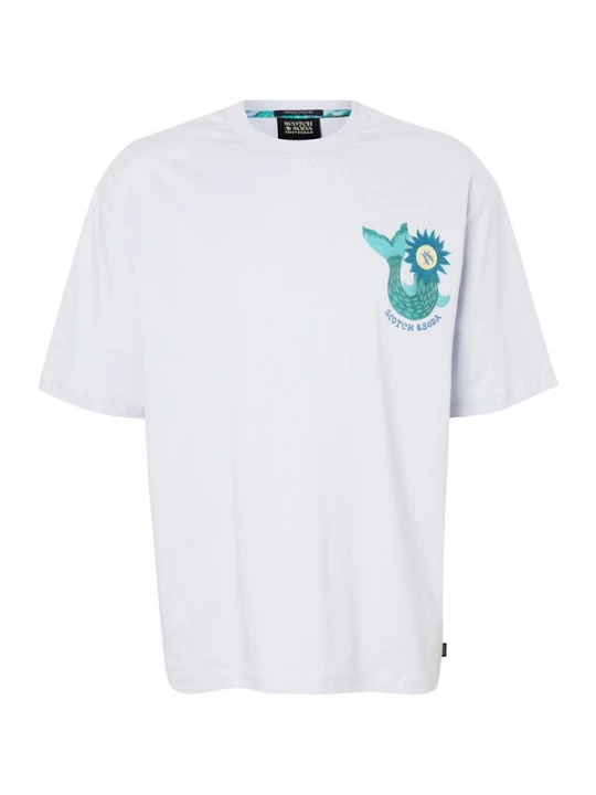 Foto van product SCOTCH & SODA Shirt turquoise / geel / lichtgrijs / donkeroranje