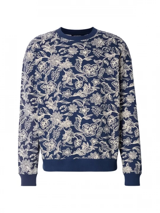 Foto van product SCOTCH & SODA Sweatshirt ecru / donkerblauw