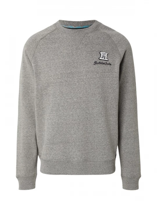 Foto van product SCOTCH & SODA Sweatshirt grijs gemêleerd / zwart / wit